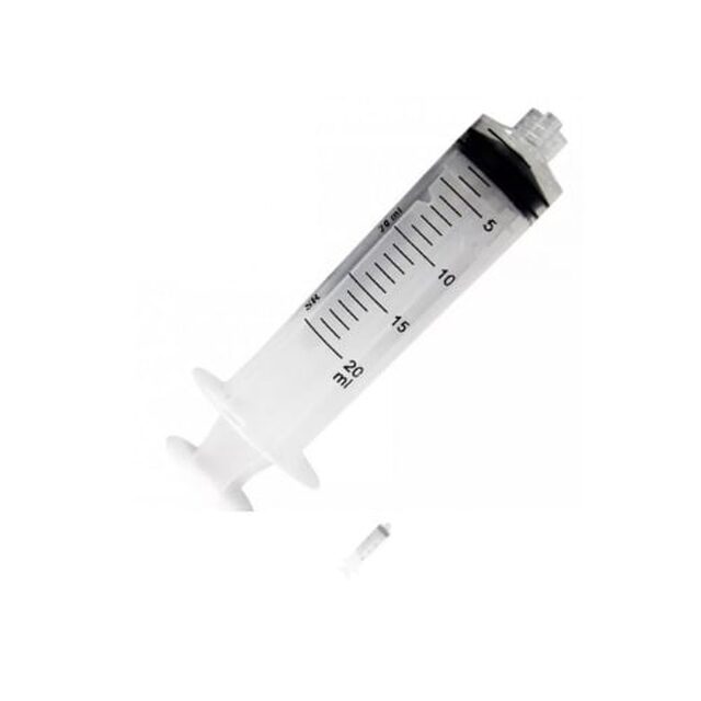 Seringa Injex Luer Slip sem agulha, 1 unidade com capacidade de 20mL