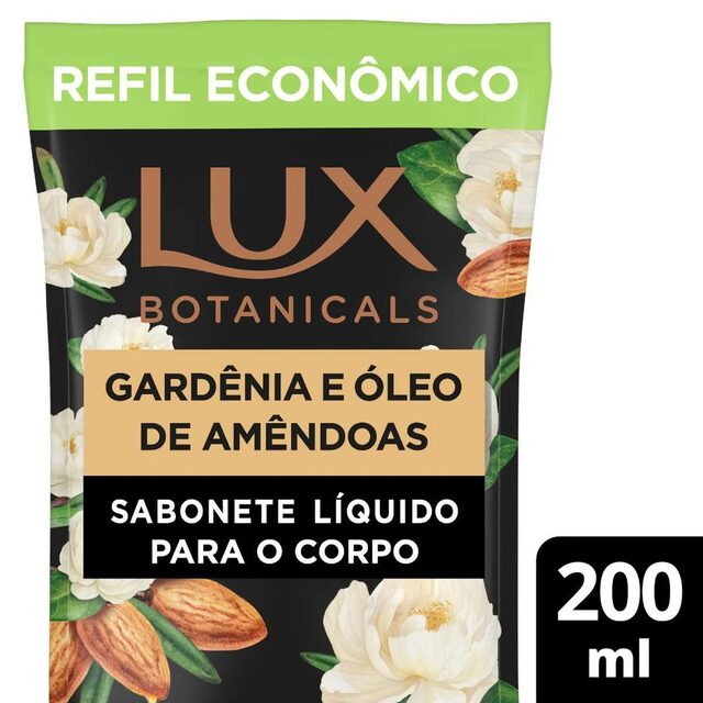 Refil Sabonete Líquido Lux Botanicals Gardênia e Óleo de Amêndoas Glicerinado 200mL