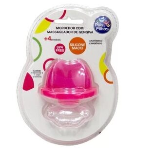 Mordedor Massageador de Gengiva Pais &amp; Filhos 4+ meses, rosa