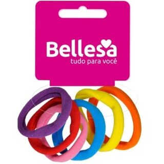 Elástico para Cabelo Bellesa meia, sortido com 6 unidades