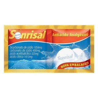 Sonrisal 1854mg + 400mg + 325mg + 1413mg, blister com 2 comprimidos efervescentes, sabor tradicional