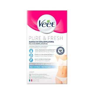 Folha Depilatória Axilas e Virilhas Veet Pure & Fresh 16 unidades