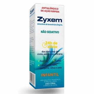 Zyxem 5mg/mL, caixa com 1 frasco gotejador com 20mL de solução de uso oral