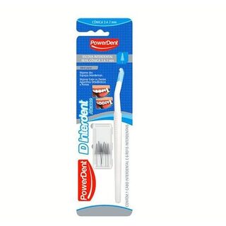 Escova Dental Powerdent ID Intertufo Cônico, 3 a 7mm, Cabo + 6 Refis