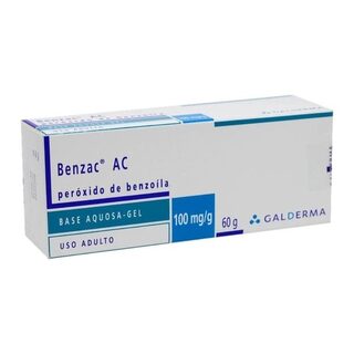 Benzac AC 100mg/g, caixa com 1 bisnaga com 60g de gel de uso dermatológico