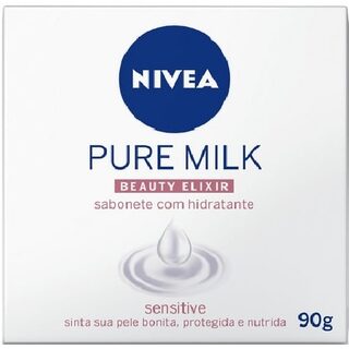 Sabonete Nivea Pure Milk Sensitive barra, 1 unidade com 90g