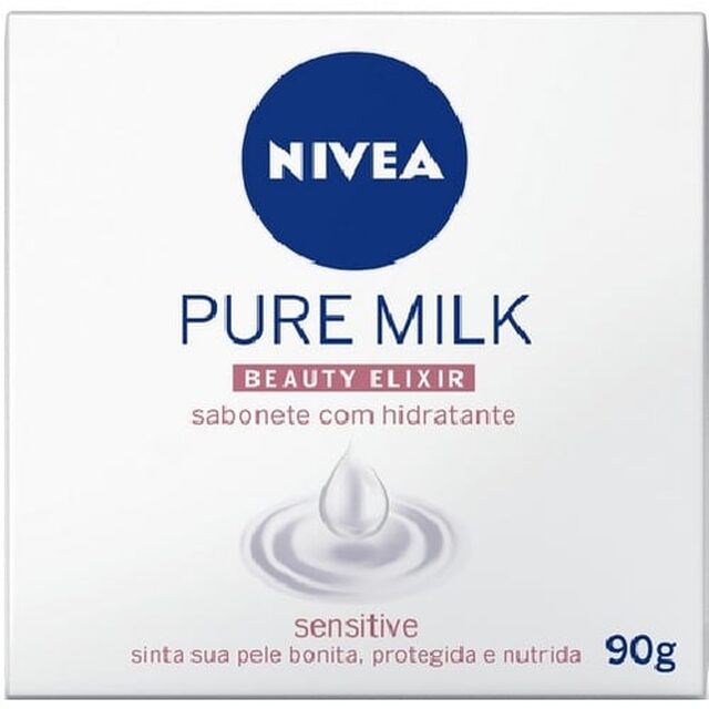 Sabonete Nivea Pure Milk Sensitive barra, 1 unidade com 90g