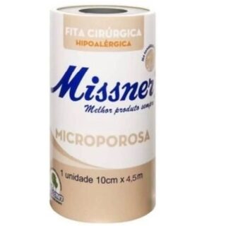 Fita Cirúrgica Microporosa Missner bege, 10cm x 4,5m