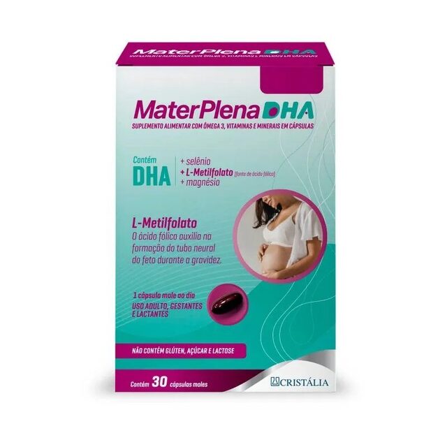 Materplena DHA, caixa com 30 cápsulas
