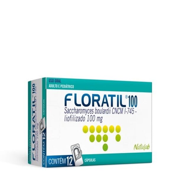Floratil 100mg, caixa com 12 cápsulas gelatinosas duras