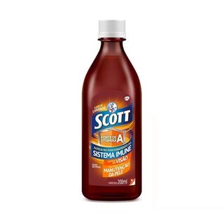 Emulsão Scott frasco com 200mL de solução de uso oral, sabor laranja