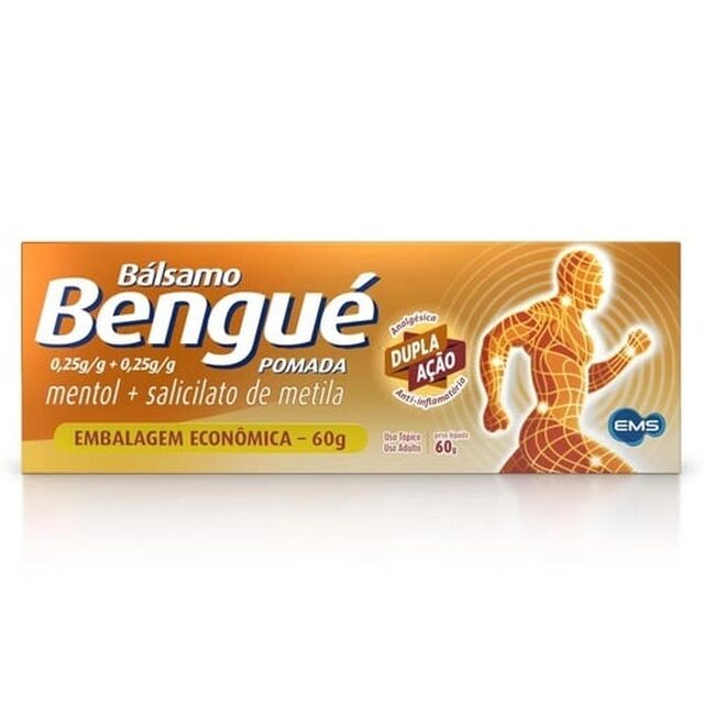 Bálsamo Bengué 0,25g/g + 0,25g/g, caixa com 1 bisnaga com 60g de pomada de uso dermatológico