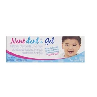 Nenê Dent N 150mg/g + 3,40mg/g + 3,20mg/g, caixa com 1 bisnaga com 10g de gel de uso bucal
