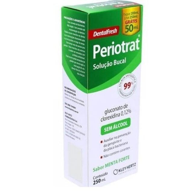 Solução Bucal Periotrat sem álcool, menta forte, 1 unidade com 250mL