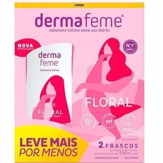 Sabonete Íntimo Dermafeme floral, líquido, 2 unidades com 200mL cada