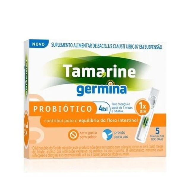 Tamarine Germina 4bi, caixa com 5 frascos de 5mL de suspensão de uso oral