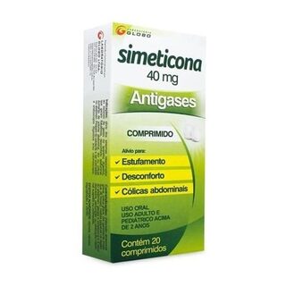 Simeticona Laboratório Globo 40mg, caixa com 20 comprimidos