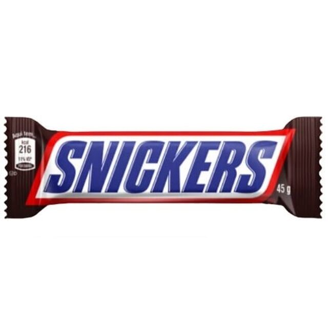 Chocolate Snickers original, 1 unidade com 45g