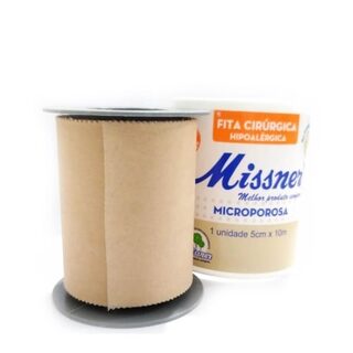 Fita Cirúrgica Missner Microporosa bege, 5cm x 10m