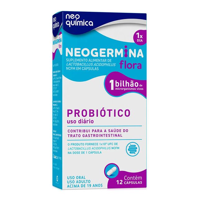Probiótico Neogermina Flora 1 Bilhão, 12 cápsulas