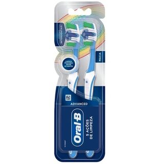 Escova Dental Oral-B Advanced 5 Ações de Limpeza n°40, macia com 2 unidades