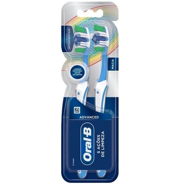 Escova Dental Oral-B Advanced 5 Ações de Limpeza n°40, macia com 2 unidades