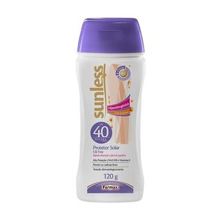 Protetor Solar Sunless Toque Seco FPS 40, loção com 120g