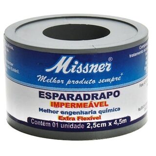 Esparadrapo Impermeável Missner branco, 2,5cm x 4,5m