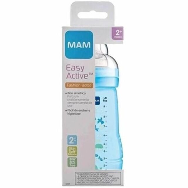 Mamadeira MAM Easy Active 2+ meses, azul, 1 unidade com capacidade de 270mL