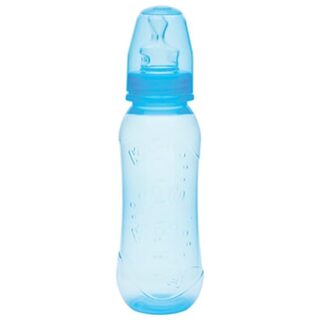Mamadeira Kuka Aquarela 6+ meses, sem alça, azul com capacidade de 250mL
