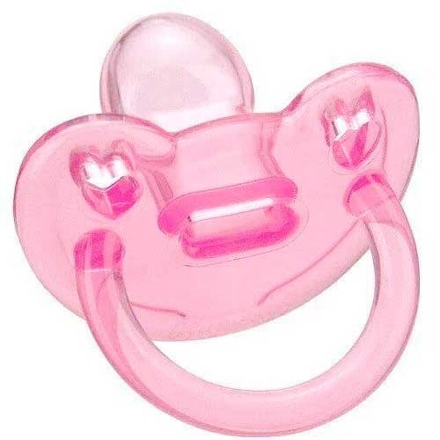 Chupeta de Silicone Kuka Soft 0 a 6 meses, bico ortodôntico, rosa com 1 unidade