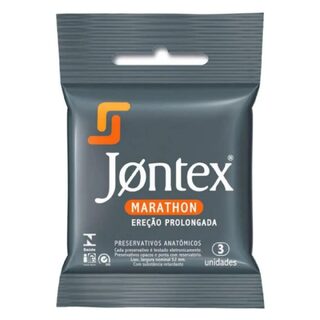 Jontex Preservativo Marathon Ereção Prolongada com 3 unidades