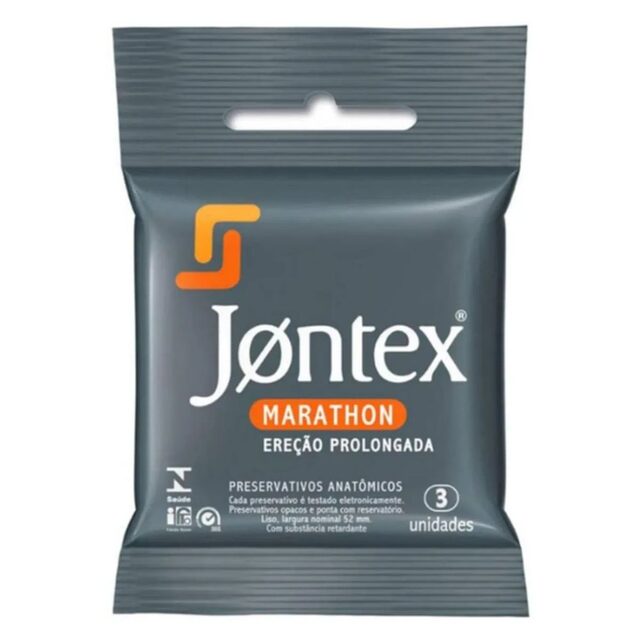 Jontex Preservativo Marathon Ereção Prolongada com 3 unidades