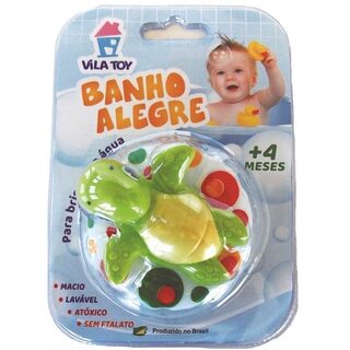 Brinquedo Banho Alegre Vila Toy 4+ meses, tartaruga com boia