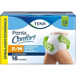 Roupa Íntima Descartável Tena Pants Confort P/M, pacote com 16 unidades