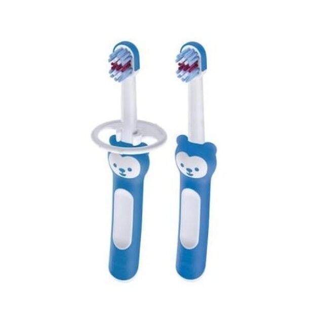 Massageador de Gengiva MAM Massaging Brush 6+ meses, azul com 2 unidades