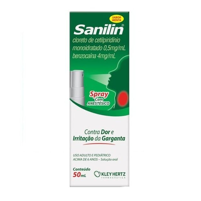 Sanilin 0,5mg/mL + 4mg/mL, caixa com 1 frasco spray com 50mL de solução de uso oral