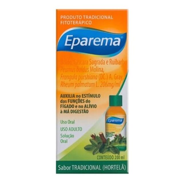 Eparema 206mg/mL, caixa com 1 frasco com 200mL de solução de uso oral, sabor hortelã