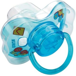 Chupeta Kuka Neon 6+ meses, bico redondo, azul, sortida com 1 unidade