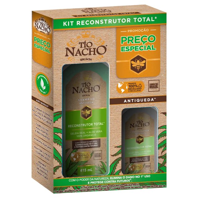 Kit Tío Nacho Reconstrutor Total Shampoo 415mL + Condicionador 200mL
