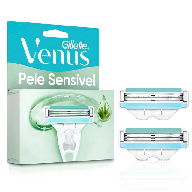 Carga para Aparelho de Depilar Gillette Venus Pele Sensível, 2 unidades