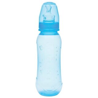 Mamadeira Kuka Aquarela 6+ meses, sem alça, azul com capacidade de 250mL