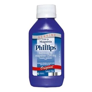 Leite de Magnésia de Phillips 1282,50mg/15mL, frasco com 120mL de suspensão de uso oral (sabor tradicional)