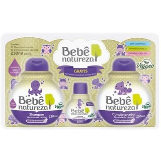 Kit Bebê Natureza Lavanda do Campo shampoo com 230mL + condicionador com 230mL + colônia com 30mL