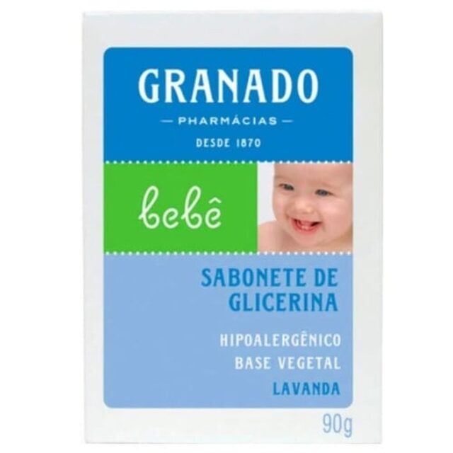 Sabonete de Glicerina Granado Bebê lavanda, barra, 1 unidade com 90g