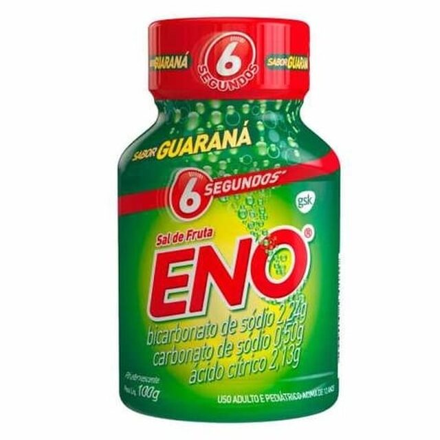 Sal de Frutas Eno frasco com 100g de pó efervescente de uso oral, guaraná