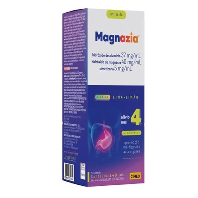 Magnazia 37mg/mL + 40mg/mL + 5mg/mL, frasco com 240mL de suspensão de uso oral