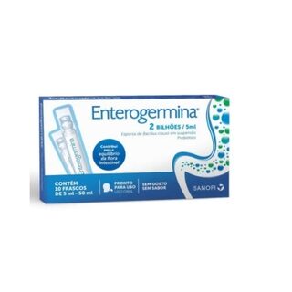 Enterogermina 2BCFU/5mL, caixa com 10 flaconetes com 5mL de suspensão de uso oral