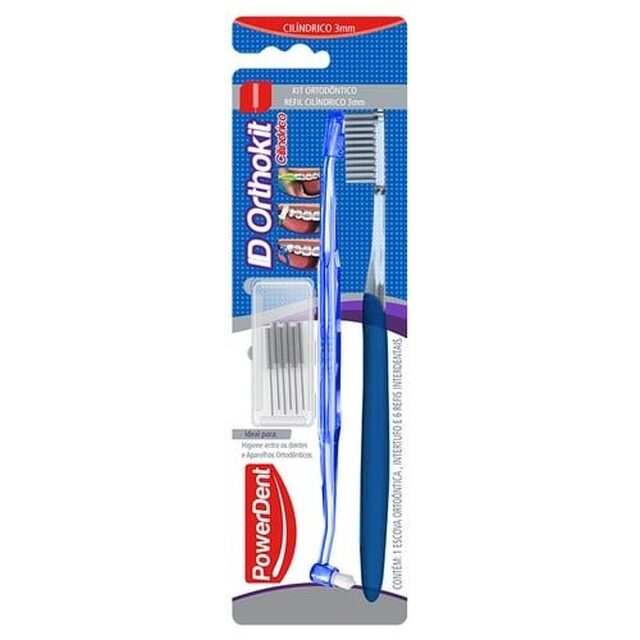 Kit PowerDent ID Orthokit Escova Ortodôntica + Intertufo + Refil Interdental Cilíndrico