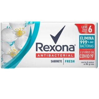 Sabonete Rexona Antibacterial Fresh barra, 6 unidades com 84g cada